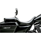 LePera Maverick Seat With Backrest Smooth Black - LK-957BRS For Harley Touring 2008-2023