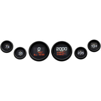 Dakota Digital Six-Gauge MLX Series Kit Black Bezel - MLX-8604-K For Harley Touring 2004-2013