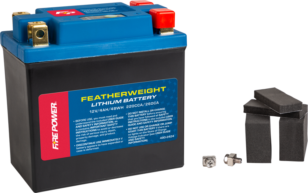 Fire Power Featherweight Lithium Battery 220 CCA 12V/48WH - HJTX14AHQ-FP-B For Harley Sportster 2004-2018 | Indian Scout 2015-2020