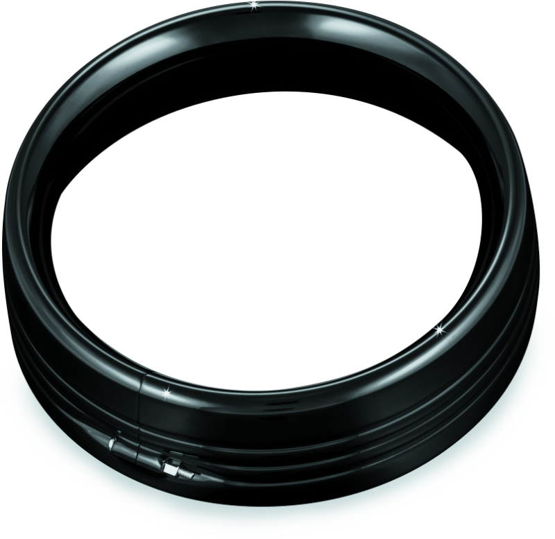 Kuryakyn 7inch Headlamp Trim Ring Gloss Black - 7276 For Harley Touring 1983-2013