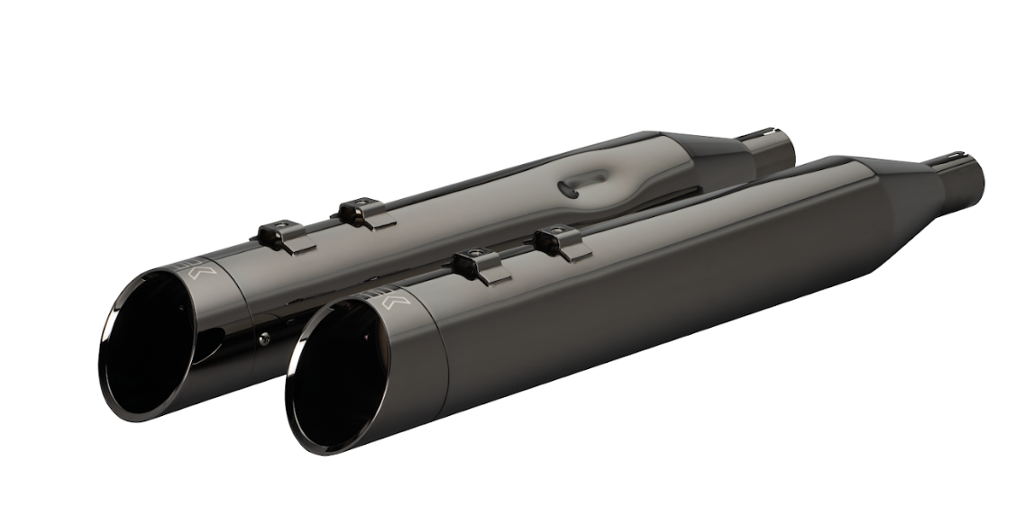 Khrome Werks 4-1/2" HP-Plus® Slip-On Mufflers With Edge Tip Eclipse® M8 - 201935 For Harley Touring 2017-2026