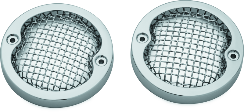 Kuryakyn 6513 Mesh Turn Signal Bezels 3-1/4in Chrome