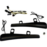 Custom Dynamics LED Windshield Trim With Turn Signals LED Turn Signal Black Smoke Lens - CD-RG23-SWT-B For Harley Touring 2023-2026