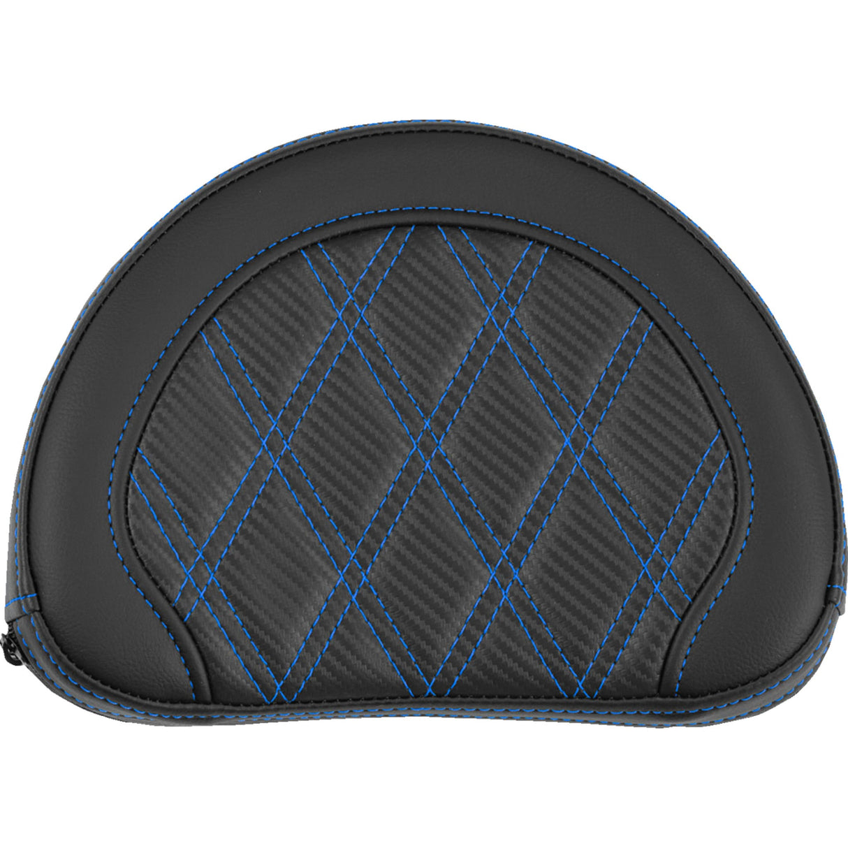 SADDLEMEN 0822-0670 051320701 Contoured Sissy Bar Pad lattice stitch - blue stitch