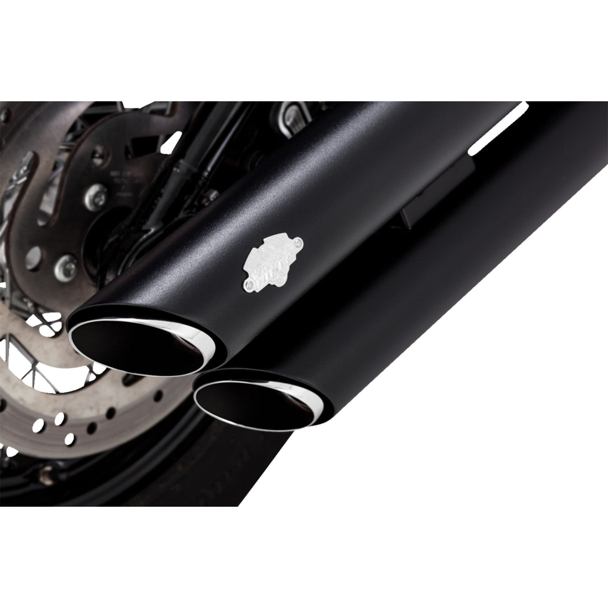 Vance & Hines 3" Twin Slash Slip-On Mufflers Black - 46376 For Harley Softail 2018-2025