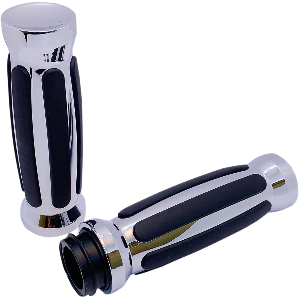 PRO-ONE PERF.MFG. 0630-2631 490001 Custom Straight Rubber Grips Grips - Straight - Rubber - TBW - Chrome