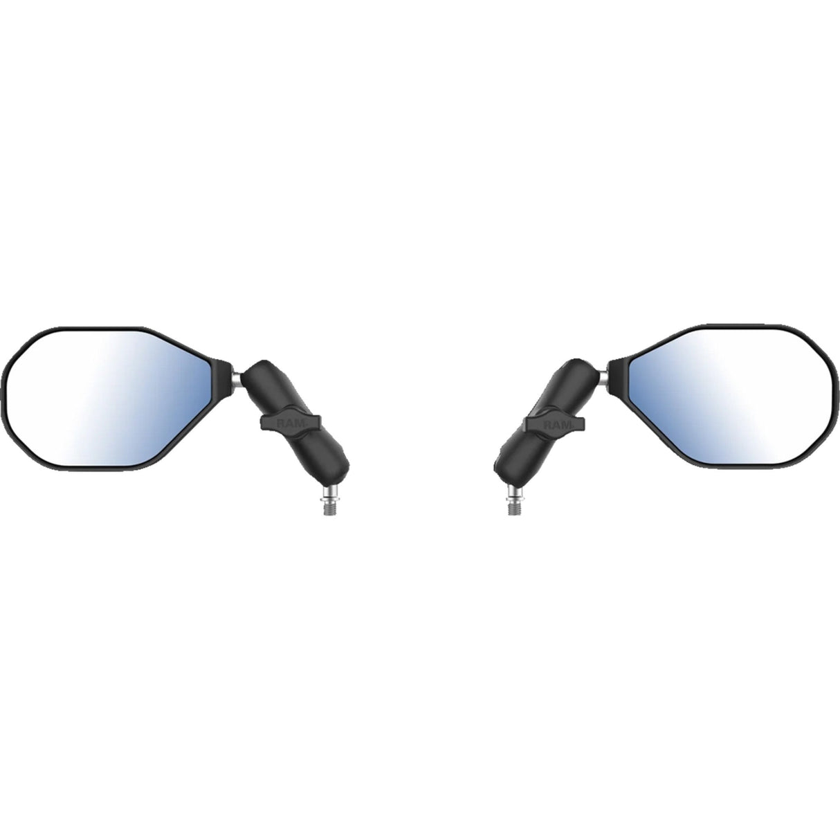 RAM MOUNTS 0640-1717 RAM-B-349-465RL Tough-Mirror™ Kit with M10-1.25 Bases - Medium Arm Tough-Mirror™ - Side View - Oval - Black - Left/Right - Medium Arm