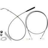 FAT BAGGERS INC. 0662-1310 249914-C EZ Install Kit 14" handlebars - upper clutch - full length - braided stainless steel/chrome
