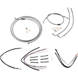 Burly Brand Complete Stainless Braided Handlebar Cable Brake Line Kit 14" Ape Hangers - B30-1155 For Harley Road Glide 2015-2016