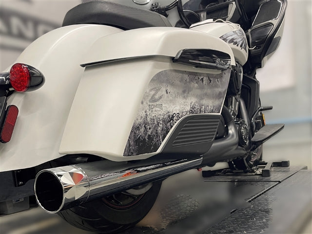 Tab Performance Indian PowerPlus 2-1 Muffler | Chrome - Black Slash Tips, 2.5" Louvered Baffles, No Bracket 211-1221-B-2.5-NO-BRACKET