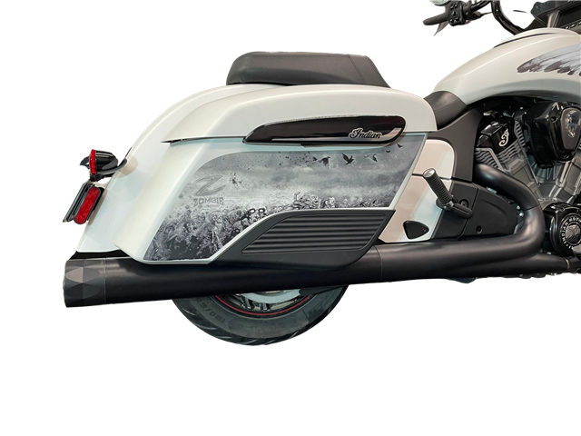 Tab Performance 4" Chrome B.A.M. Sticks Exhaust Pipes Hard Bag 4" Black Slash Cut Tip, Non-Baffled ( Baffles - 211-1291-B-NB For Indian 2014-2026
