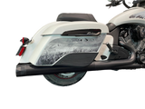 Tab Performance 4" Chrome B.A.M. Sticks Exhaust Pipes | Hard Bag - Black Straight Tips, Zombie Baffles 211-1291-B2-Z