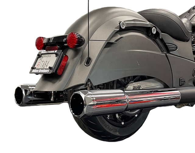 Tab Performance 4.5" Chrome B.A.M. Sticks Exhaust Pipes Soft Bags 4.5" Chrome Straight Cut Tip, Non - 211-1294-C2-NB For Indian Chief 2014-2021