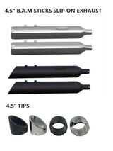 Tab Performance 211-1294-B2-2.5 4.5 Inch Indian Bagger Chrome Soft Bag B.A.M. Slip On Muffler Sticks Exhaust Pipes Soft Bags 2.5 Inch Louvered Core Baffles (Medium) 4.5 Inch Black Straight Cut Tip