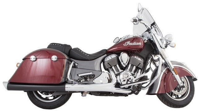 Tab Performance 4" Black B.A.M. Sticks Exhaust Pipes | Hard Bags - Chrome Slash Tips, No Baffles 211-2291-C-NB
