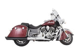 Tab Performance 211-2291-B-2.5 Indian Bagger Black Hard Bag B.A.M. 4.0 Inch Slip On Muffler Sticks Exhaust Pipes with 2.50 Inch Louvered Core Baffles (Medium) and Black Slash Cut Tips
