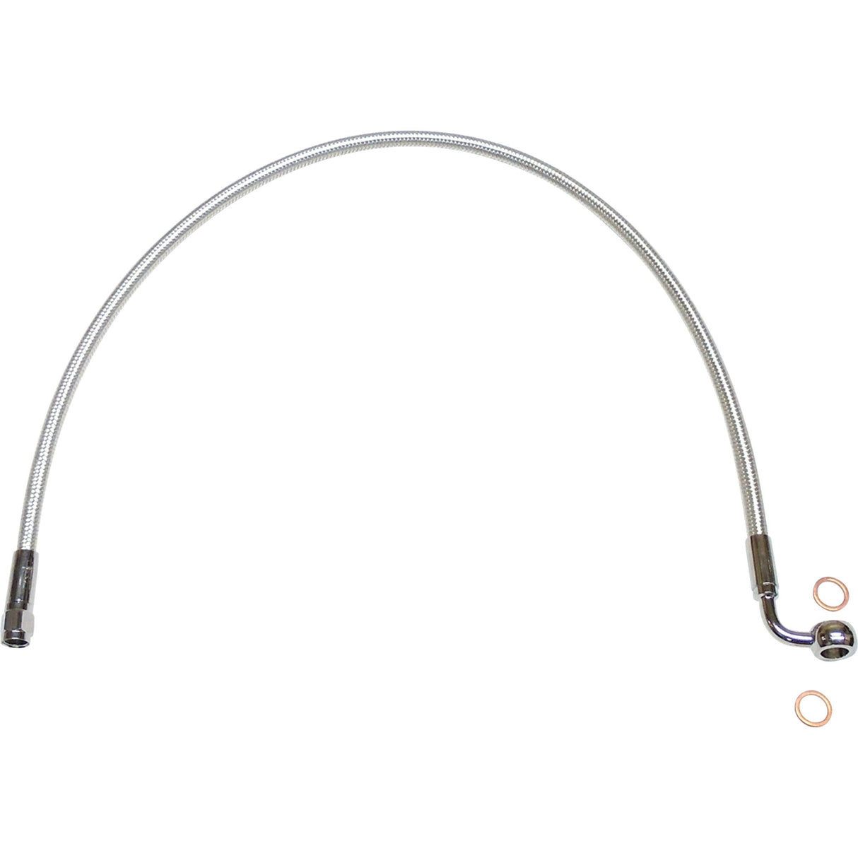 MAGNUM SHIELDING 1741-4469 AS37223 Alternate Length Designer Series ABS-Specific Front Brake Line Kit - 10 mm-90° - 23" - Sterling Chromite II
