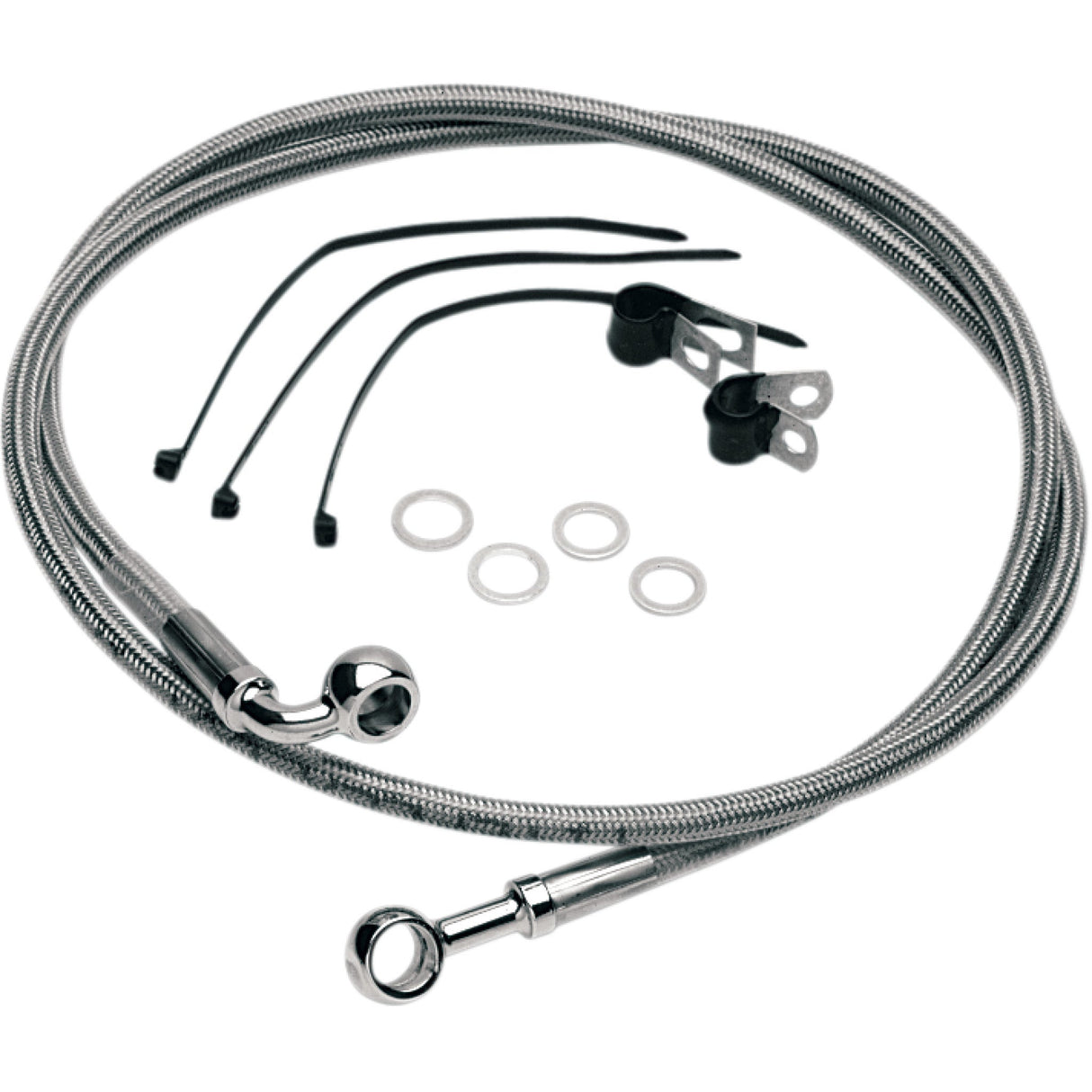 Drag Specialties Brake Line - 1204-2740 For Harley Softail Standard / Softail Custom / Dyna Wide Glide 1984-2005