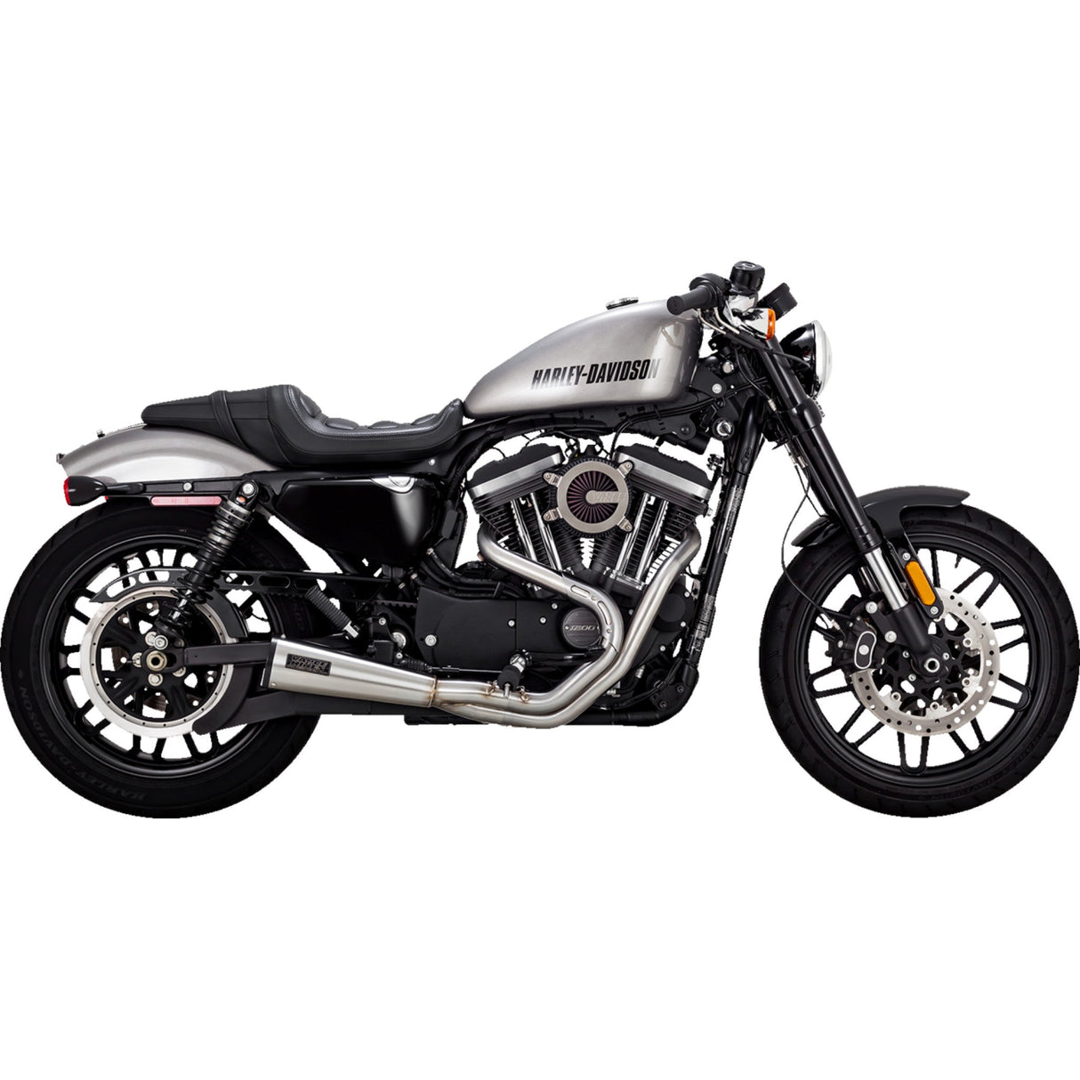 Vance & Hines 2-Into-1 Upsweep Exhaust System Stainless Steel - 27637 For Harley Sportster 2004-2013