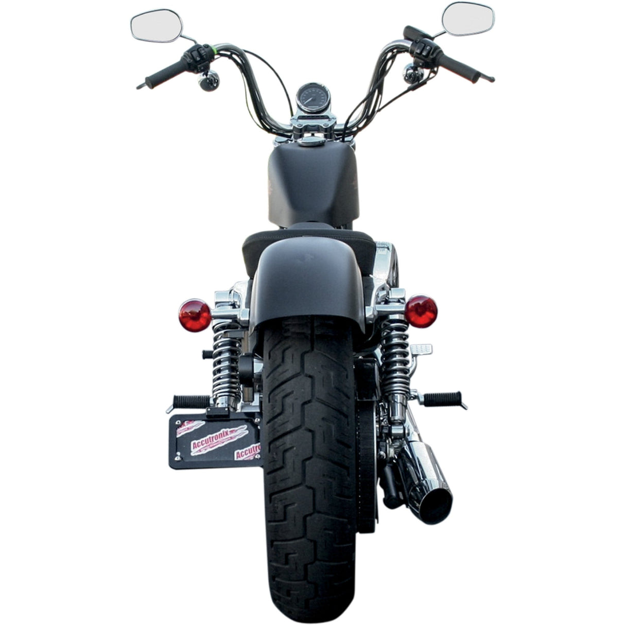 Accutronix Side Mount License Plate With LED Tag Light Black - LPF114HV-B For Harley Sportster 2004-2019