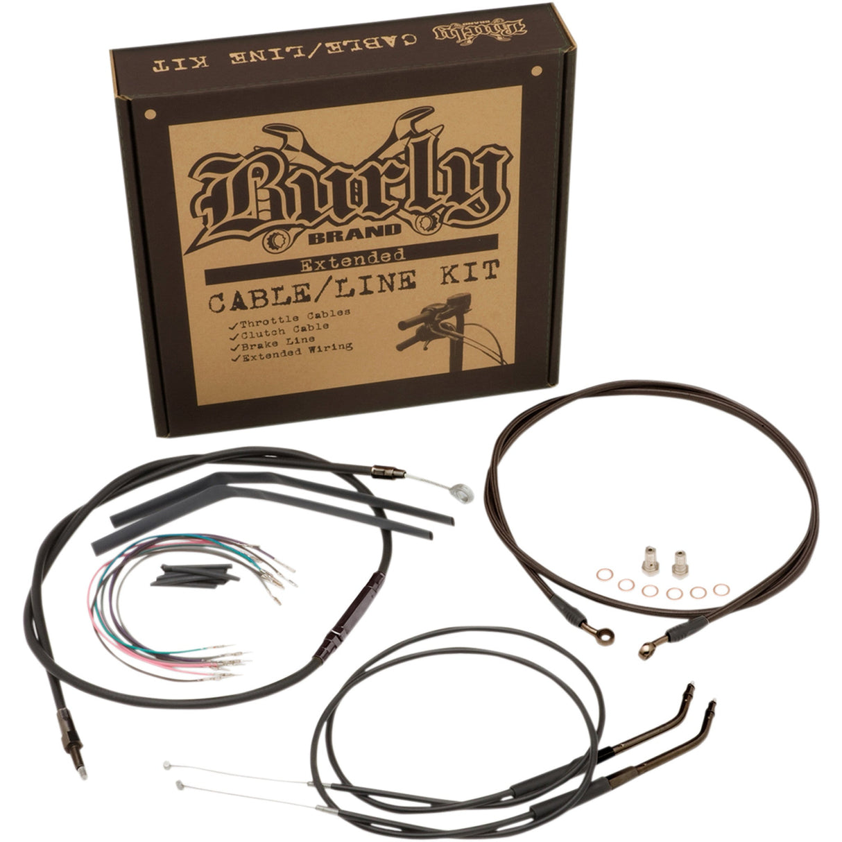BURLY BRAND 0610-1916 B30-1141 Jail Bar Cable Kit - 14" Handlebars - Black Vinyl