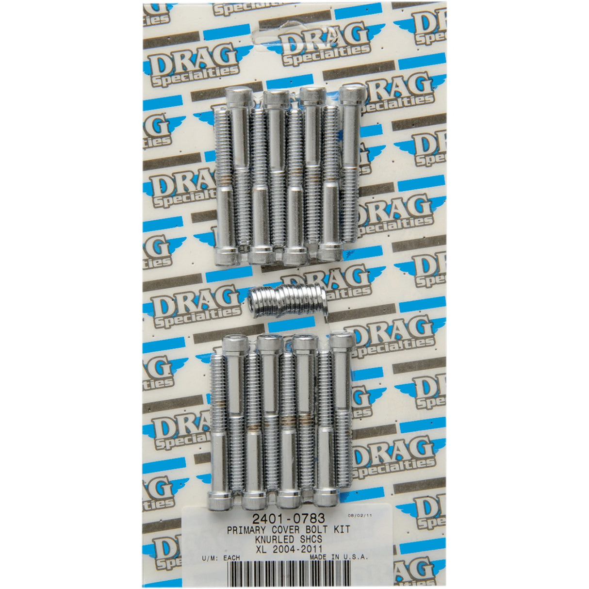 Drag Specialties Primary Cover Bolt Kit Knurled Chrome Sportster For Harley Sportster 2004-2021