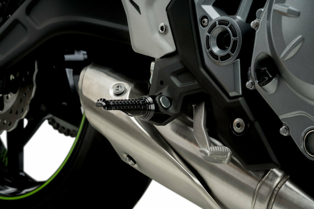 Puig Hi-Tech Parts Footpegs R-Fighter Black - 9192N For Ducati Motorcycles 2008-2020 | Honda Motorcycles 2000-2021 | Triumph Motorcycles 2008-2021
