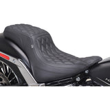 Mustang Squareback Seat Double Diamond Black Stitch Fxbr - 86006 For Harley Softail Breakout 2023-2025