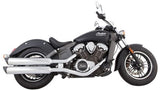 Tab Performance 221-1290-B2-2.25 Indian Scout Long Chrome Tip Slip On Muffler Compatible Exhaust Pipes 2.25 Inch Louvered Core Baffles (Medium) 4 Inch Black Straight Cut Tip