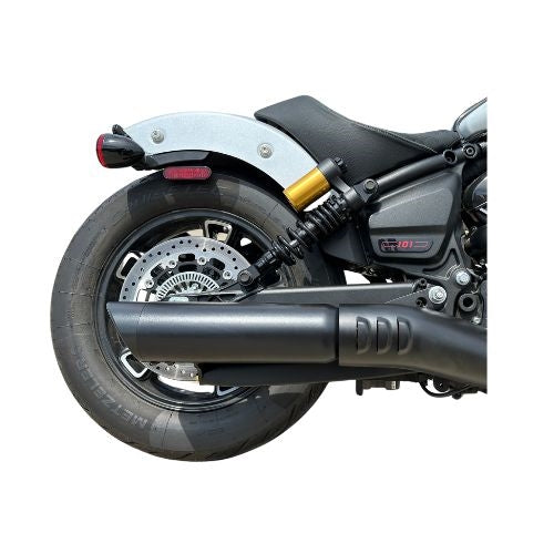 Tab Performance 2025 Indian Scout 2-1 Slip-On Muffler | Black - Chrome Slash Tips, 2.5" Quiet Baffles 221-2295-C-2.5