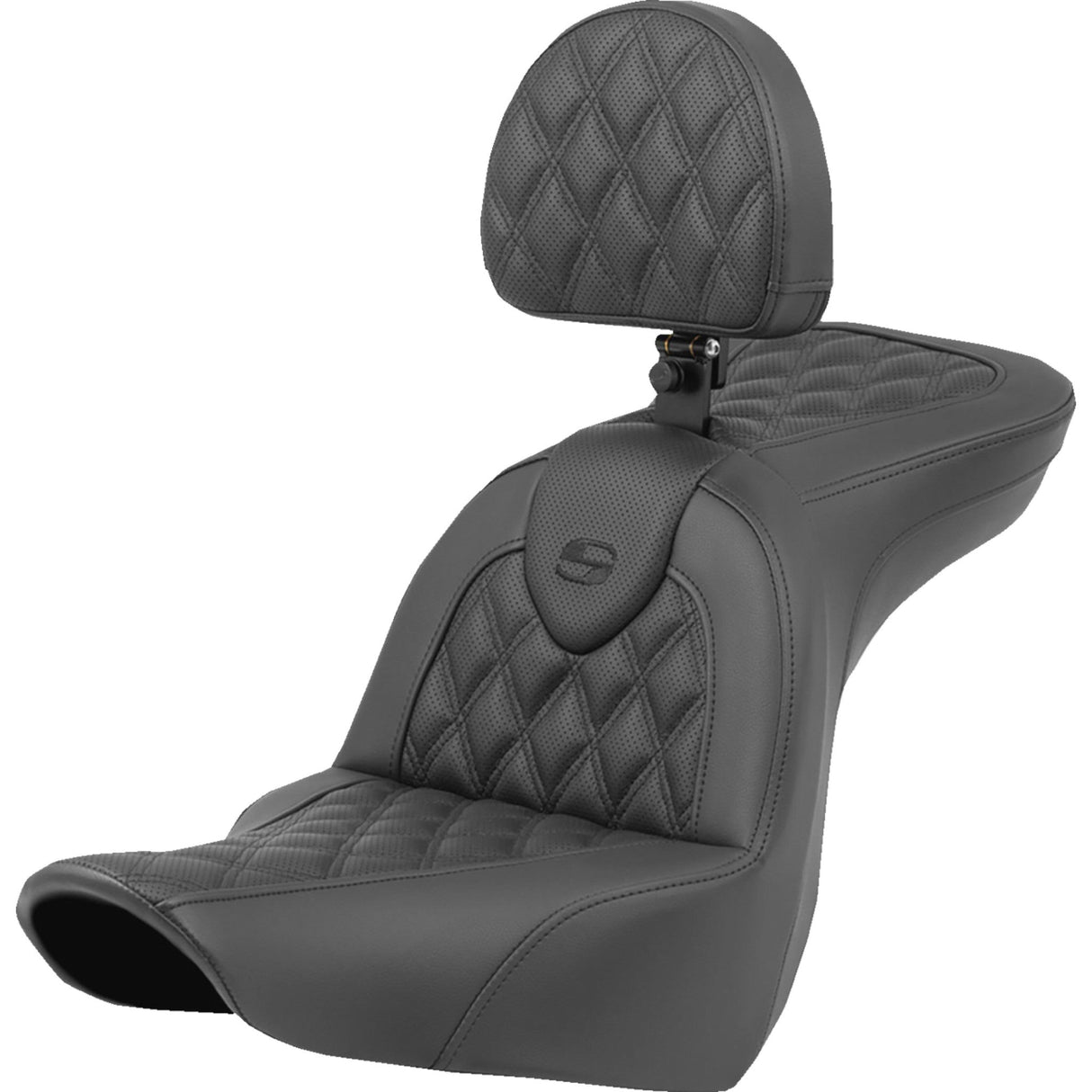 Saddlemen Roadsofa™ Lattice Stitch Seat With Backrest - 818-29-182BR For Harley Softail 2018-2026