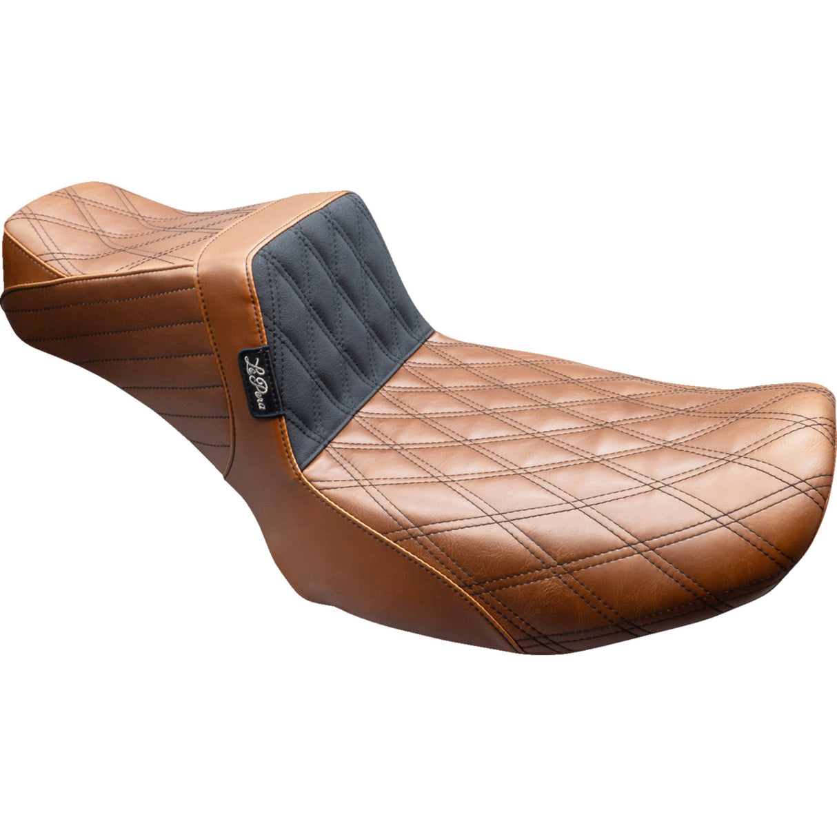 LePera Tailwhip Daddy Long Legs Seat Brown Black Double Diamond Stitch - LV-587DLTDV01 For Harley Touring 2024-2026