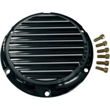 Joker Machine Billet Derby Cover Finned Black Silver Anodized 5 Hole - 10-690B For Harley Sportster 2004-2022