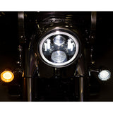 Custom Dynamics 7" Halo Headlamp With Touring Adapter 7" LED Black - CD-7-14-B For Harley Motorcycles 1984-2026