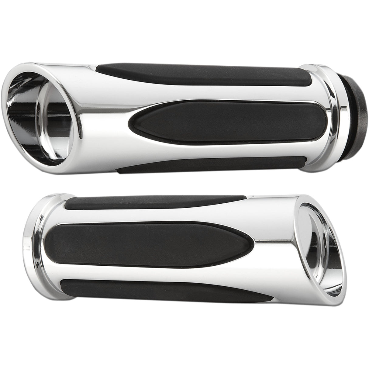 Arlen Ness Deep Cut Comfort Series Grips TBW Chrome - 07-052 For Harley Motorcycles 2008-2025