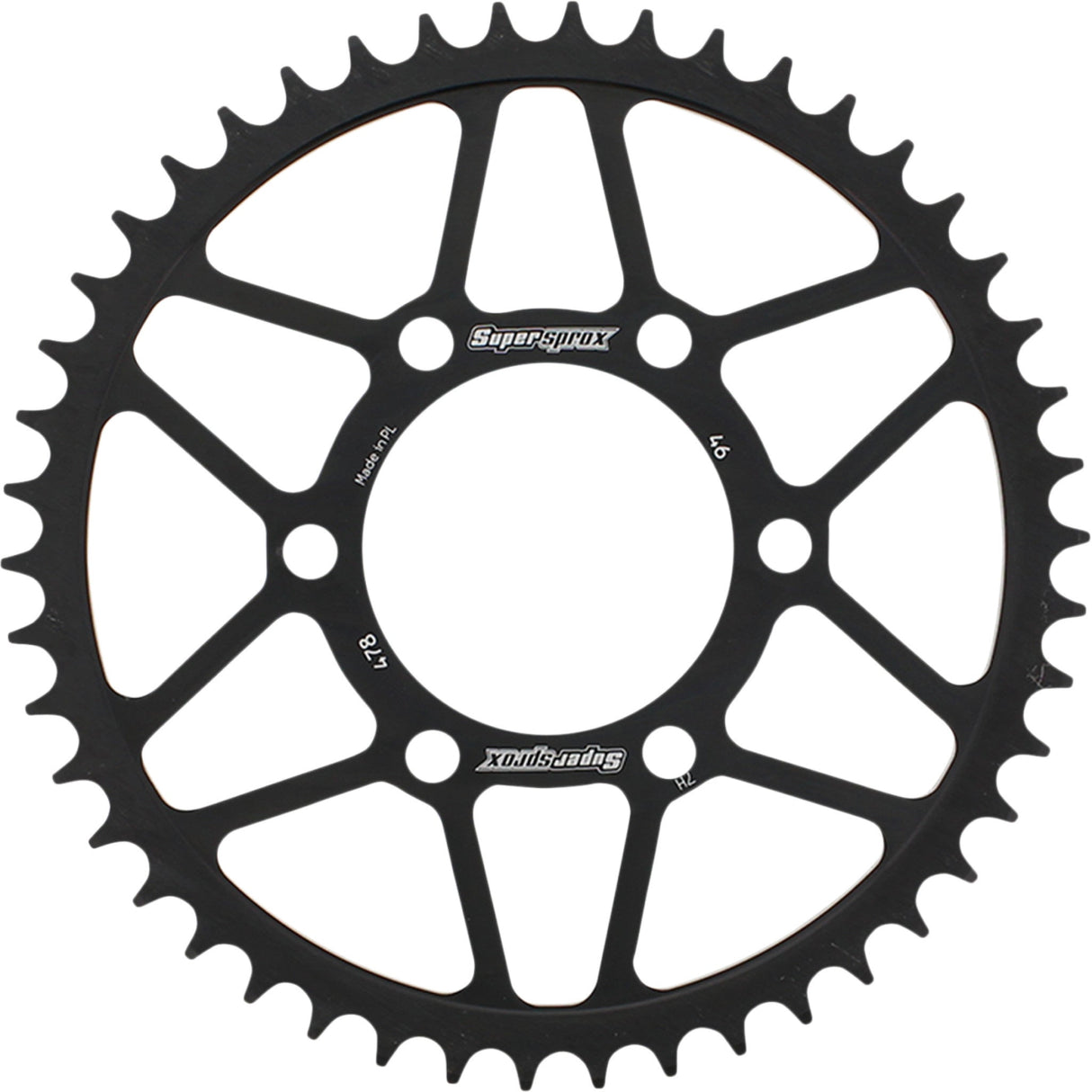 SUPERSPROX 1210-2541 RFE-478-46-BLK Steel Rear Sprocket Rear Sprocket - 46 Tooth - Kawasaki/Polaris