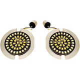 Drag Specialties Front Dual Ring Turn Signal Inserts White Amber For Harley Motorcycles 2007-2019