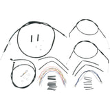 Burly Brand Complete Black Vinyl Handlebar Cable Line Kit For Ape Hangers 14" - B30-1000 For Harley Sportster 1996-2003