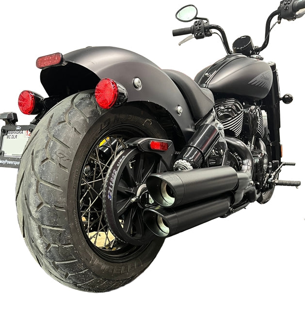 Tab Performance Indian Chief 3.5" Black Tip Compatible Exhaust Pipes '22 & Up 3.5" Chrome Billet Aluminum Twist - 231-2290-C-Z For Indian 2022-2024