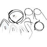 Burly Brand Complete Black Vinyl Handlebar Cable Line - B30-1068 For Harley Dyna Wide Glide / Street Bob / Super Glide Custom / Switchback 2012-2017