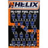 HELIX 0707-0072 118-9214 In-Line Fuel Filters blue - 1/4" - display of 21