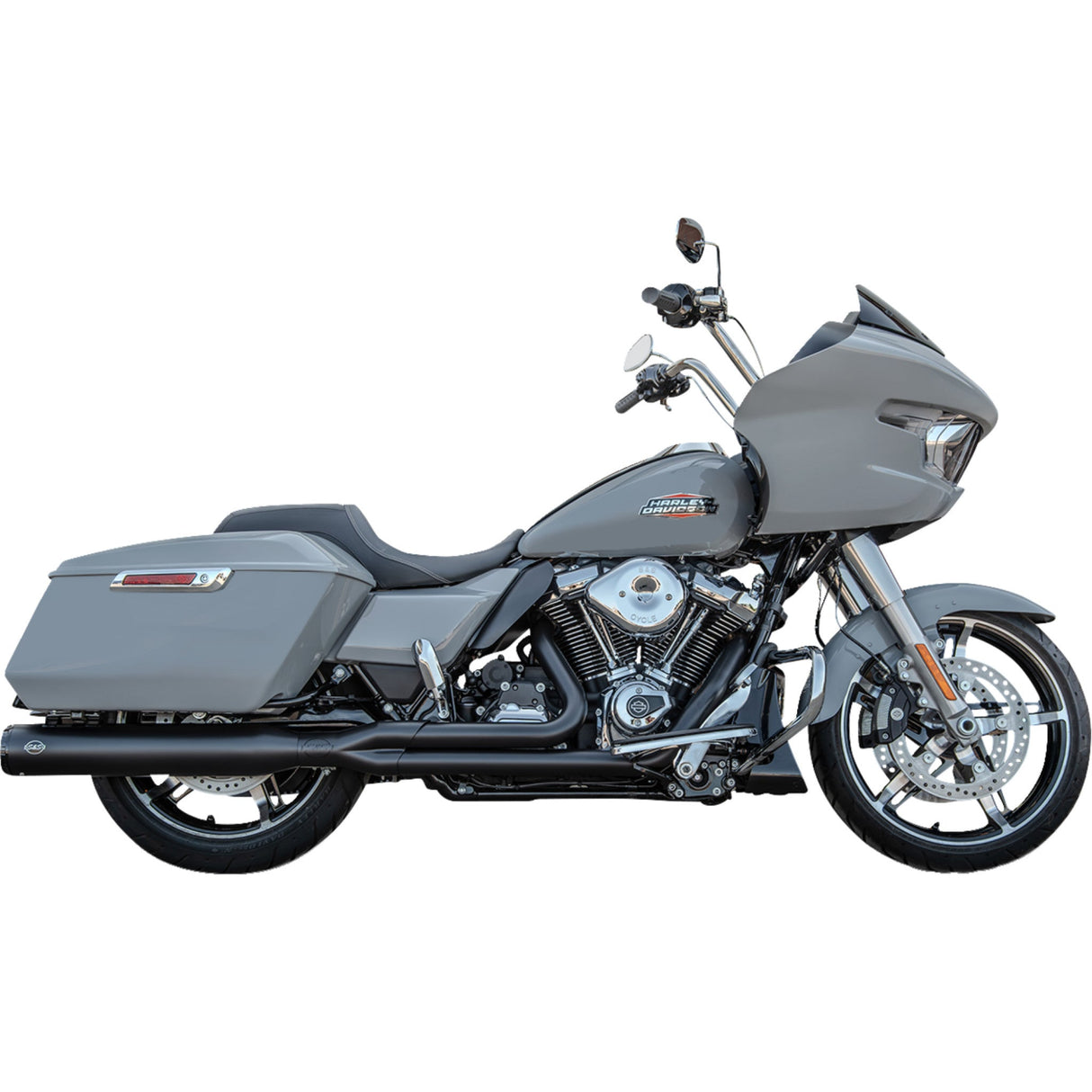 S&S Cycle 2-Into-1 GNX Exhaust System Race Only Guardian Black Touring - 550-1167 For Harley Touring 2017-2026