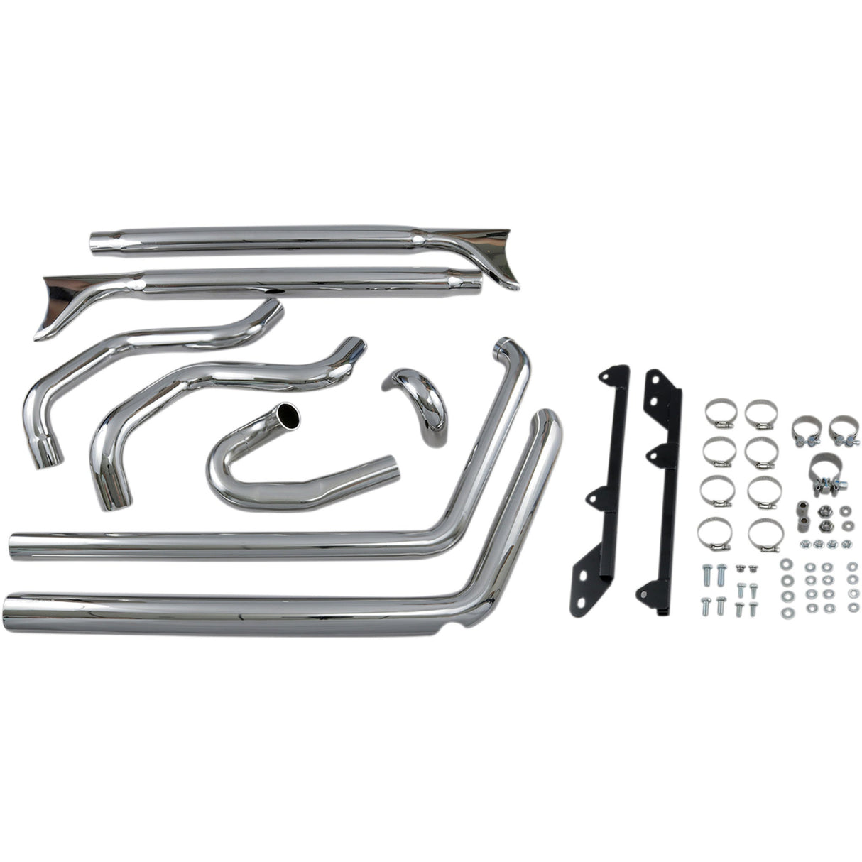 Bassani Xhaust Fishtail Duals 2-Into-2 Exhaust System - 1S46E-33 For Harley Softail 1989-2017