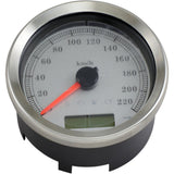 DRAG SPECIALTIES 2210-0461 4” Programmable Electronic Speedometer Programmable Speedometer - Silver Face - KM/H