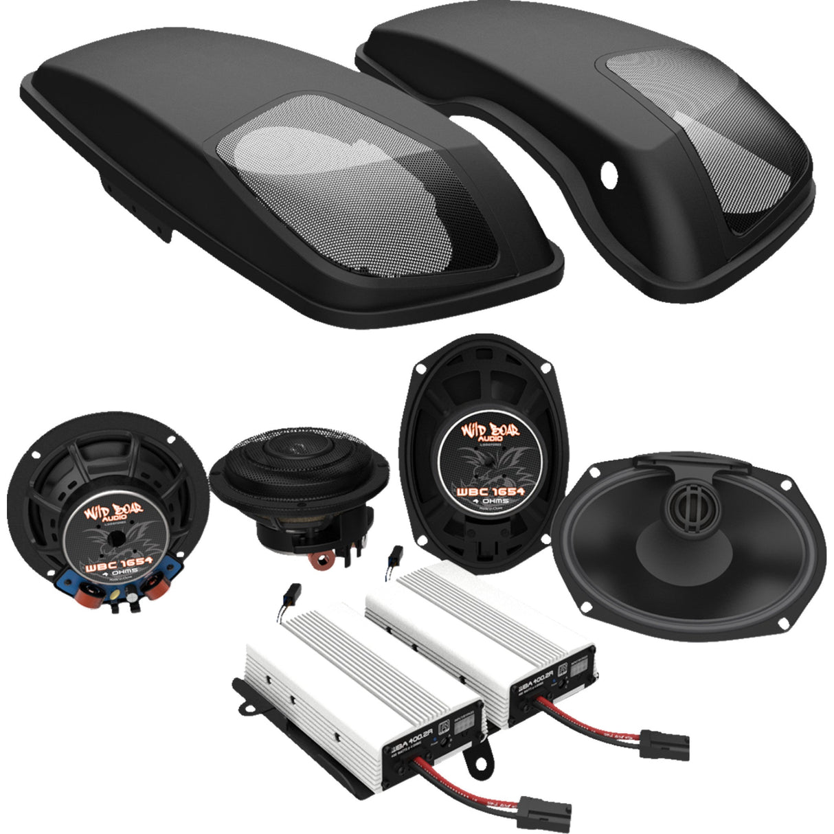 Wild Boar Audio Speaker Amplifier Lid Kit - WBA 800.4SG KIT For Harley Touring 2014-2024