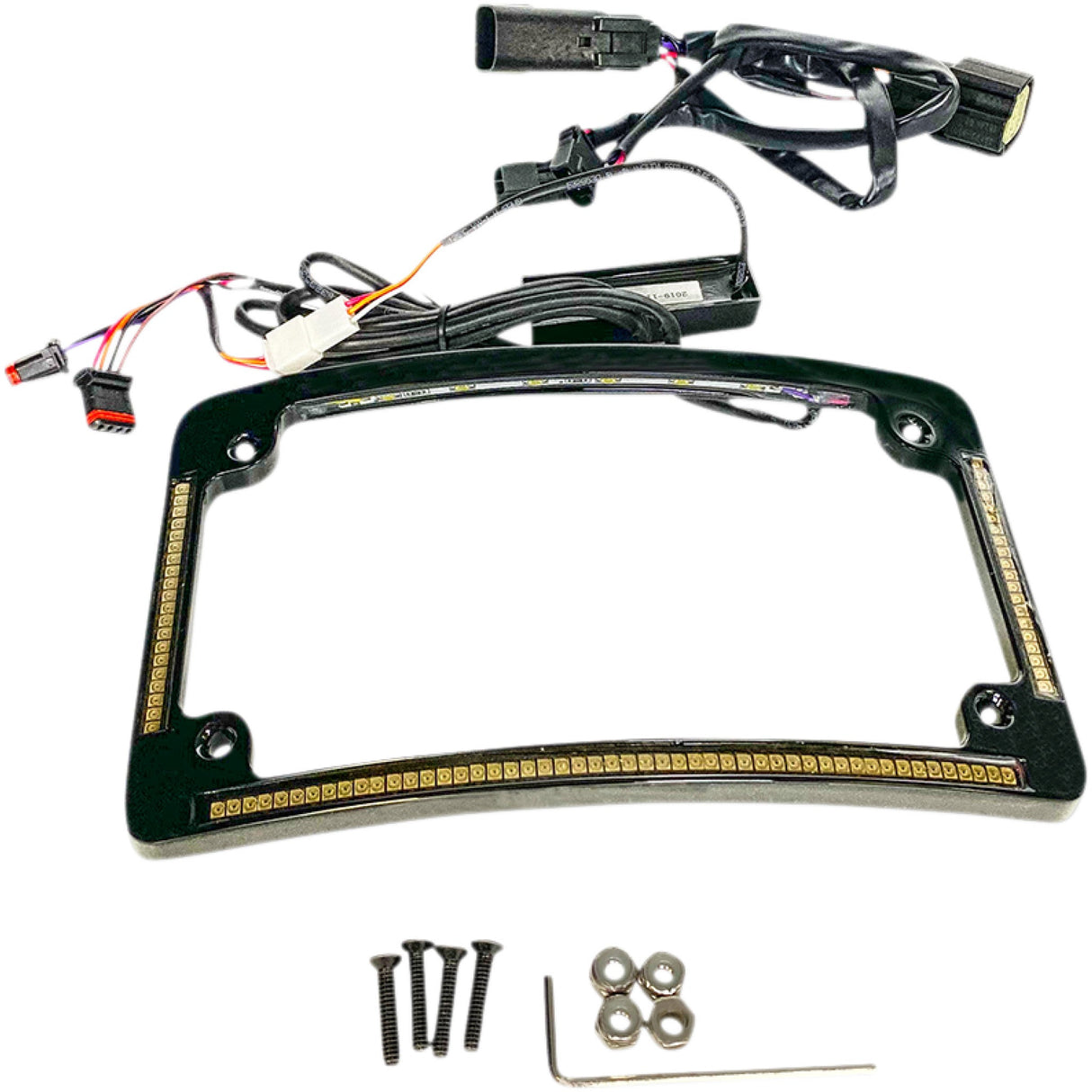 Custom Dynamics LED Radius License Plate Frame Black - TF05-BCM4-B For Harley Touring 2014-2025