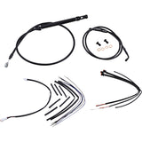 Burly Brand Complete Black Vinyl Handlebar Cable Line Kit For Ape Hangers 16" FX - B30-1261 For Harley Softail 2018-2024
