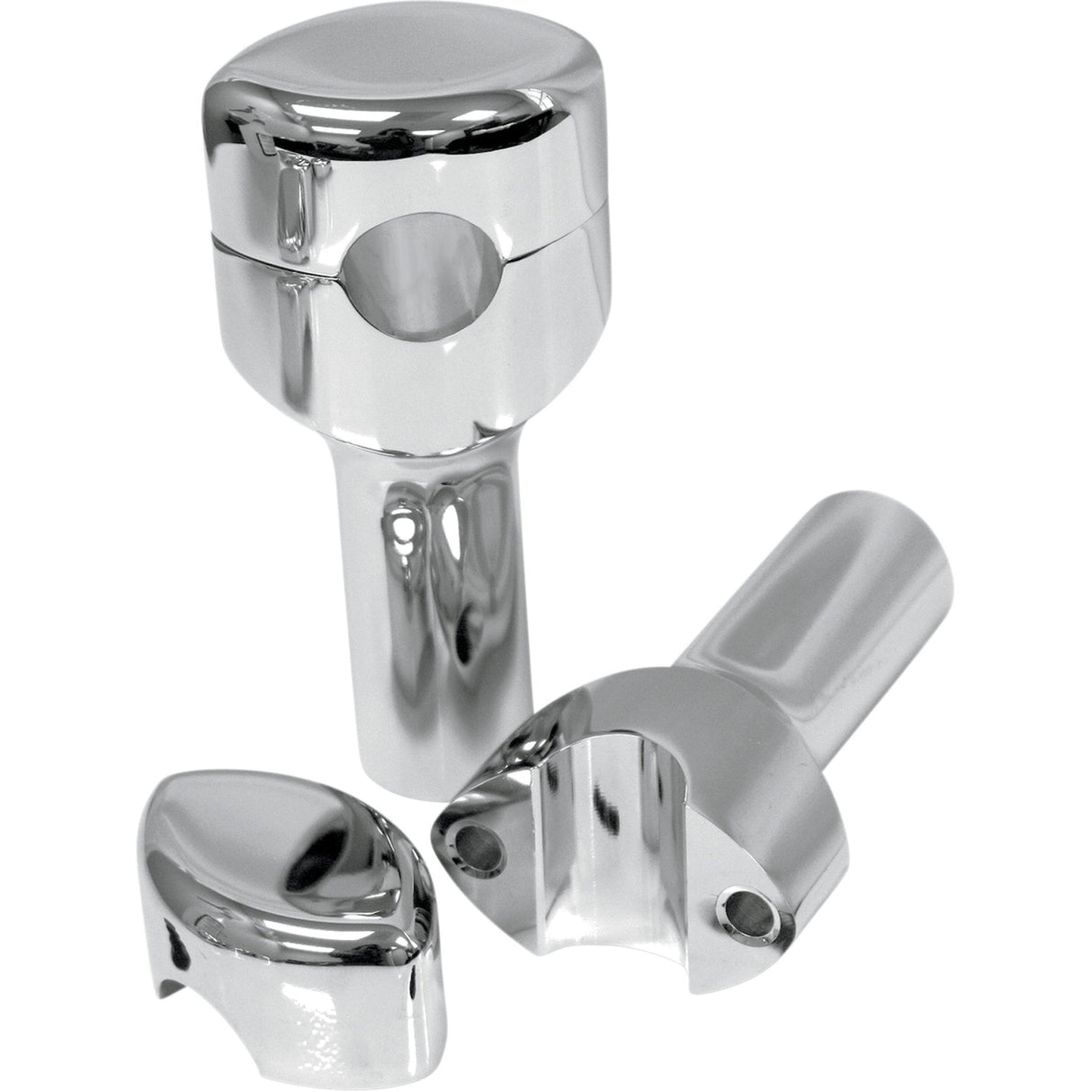 LA CHOPPERS 0602-0503 LA-7406-04 Hefty Handlebar Riser for 1-1/4" Handlebars Risers - Hefty Smooth - 4" - Chrome