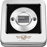 Figurati Designs Timing Cover 2 Hole Blue Line American Flag Stainless Steel - FD70-TC-2H-SS For Harley Motorcycles 2017-2022