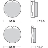 SBS 1721-1520 501HF HF Street Ceramic Organic Brake Pads HF Brake Pads - Honda CB